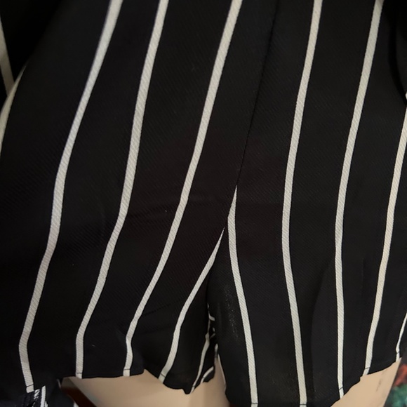 Die With Your Boots On - Davi & Dani Pinstripe Skort Romper - Picture 5 of 12